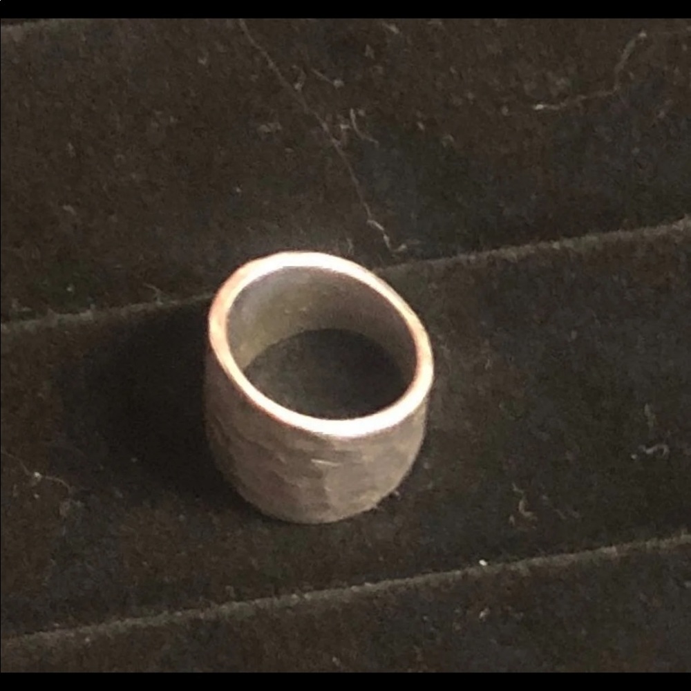 Silver tone ring stamped PD